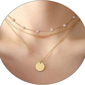 Sewyer Dainty Pearl Pendant for Women 14K Gold Plated Handmade  Necklaces